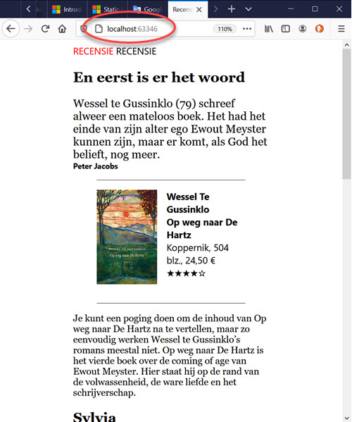 default pagina inladen